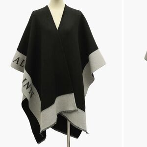All saints Logo Border Wool Ruana one size 1573